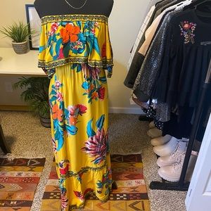 Flying Tomato Floral Off Shoulder Maxi Dress Size XS